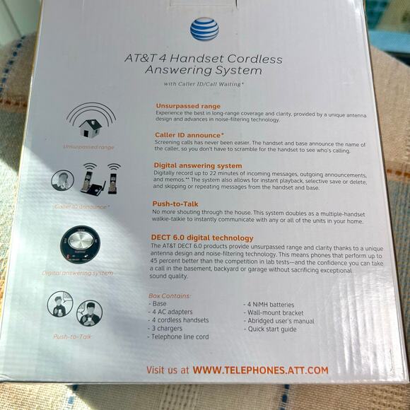 AT&T 4 Handset Cordless Phone Answering System CL82415 - Picture 10 of 14